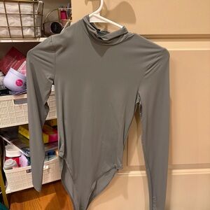 Zara Gray Long Sleeve Bodysuit